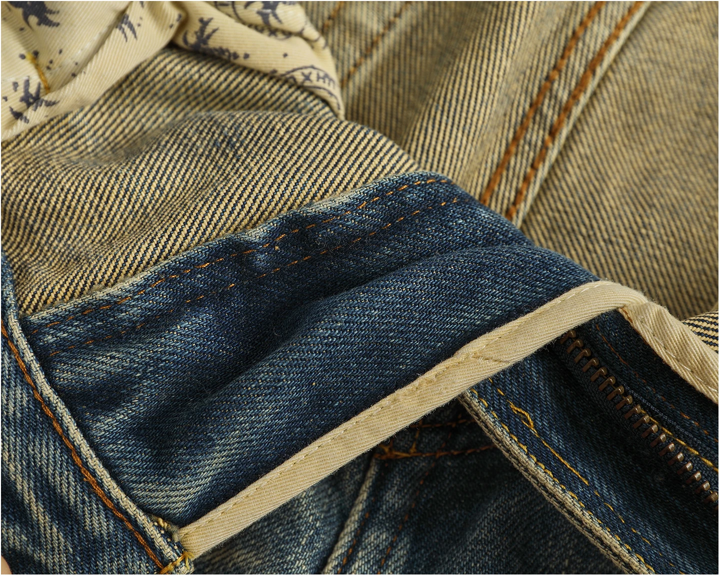 Pantalones vaqueros pesados de alta calidad para hombre, Vaqueros rectos cónicos lavados artesanales con parches desgastados a la moda de calle alta