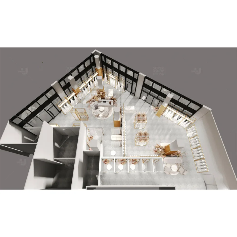 （customized）Customized Bridal Ideas Boutique Dignified Wedding Store Furniture WithDesign Wedding Dress Shop Display