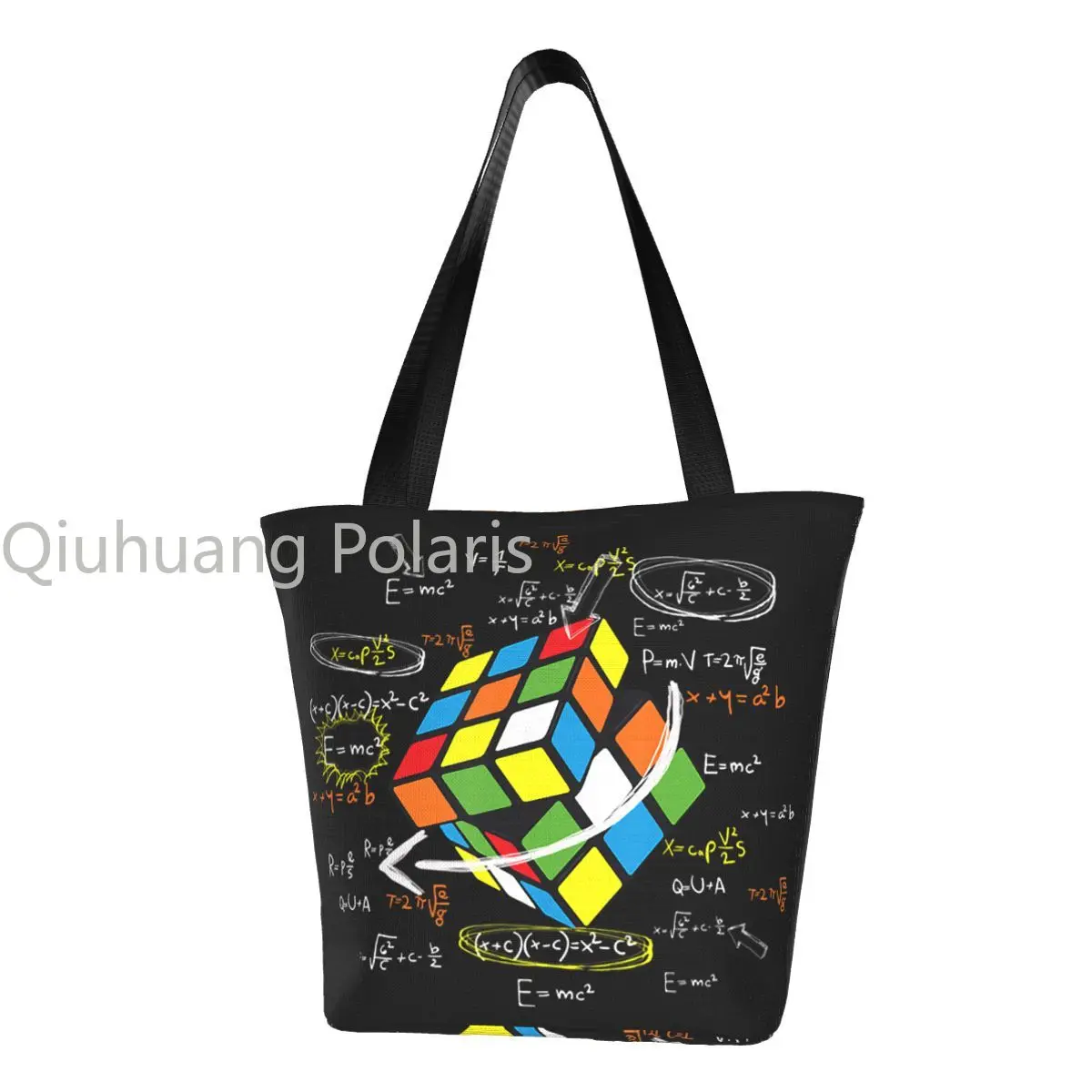 Cool Math Rubics Cube Grocery Shopping Tote Bag Women Cute Funny Math Lovers Canvas Shopper Shoulder Bag Large Capacity Handbag