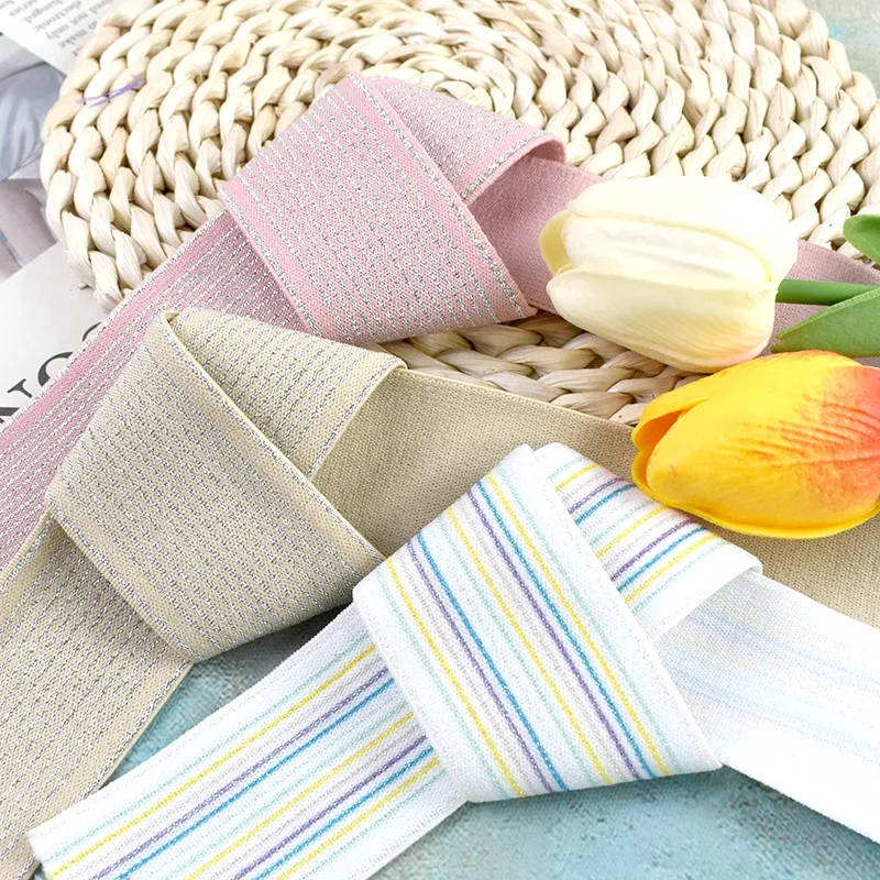 

10M 25/40mm Sewing Stripe Colored Elastic Band for Strap Bag Belt Rubber Bands Pants Waist Stretch Tape DIY Dress Accessories