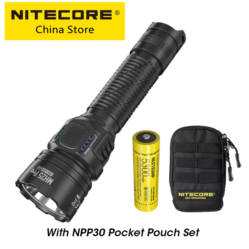 Nitecore MH25Pro 3300LM LED Beam USB-C Rechargeable Flashlight 705 Meter Long Range Search Torch +NL2153HP 5300mAh 21700 Battery
