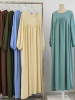 Abaya de luxe pour femmes musulmanes, robe longue unie, tenue modeste pour le Ramadan, Kaftan Femme Musulmane, vêtements islamiques africains 3
