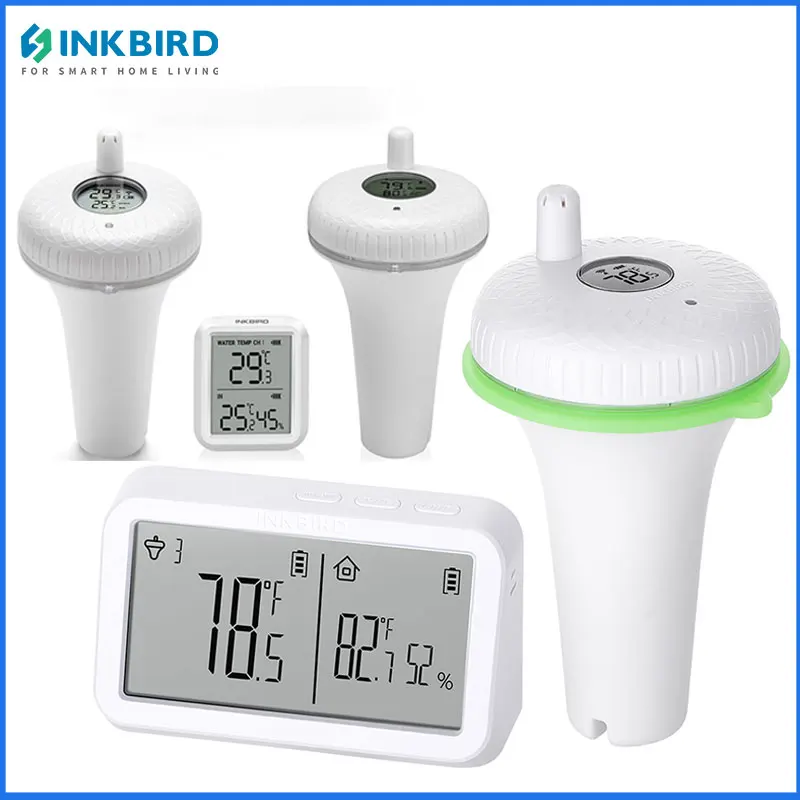 

INKBIRD Wireless Pool Thermometer with Outdoor Receiver Up To 300Ft Transmission Floating Thermometer for Swimming Pool Hot Tub