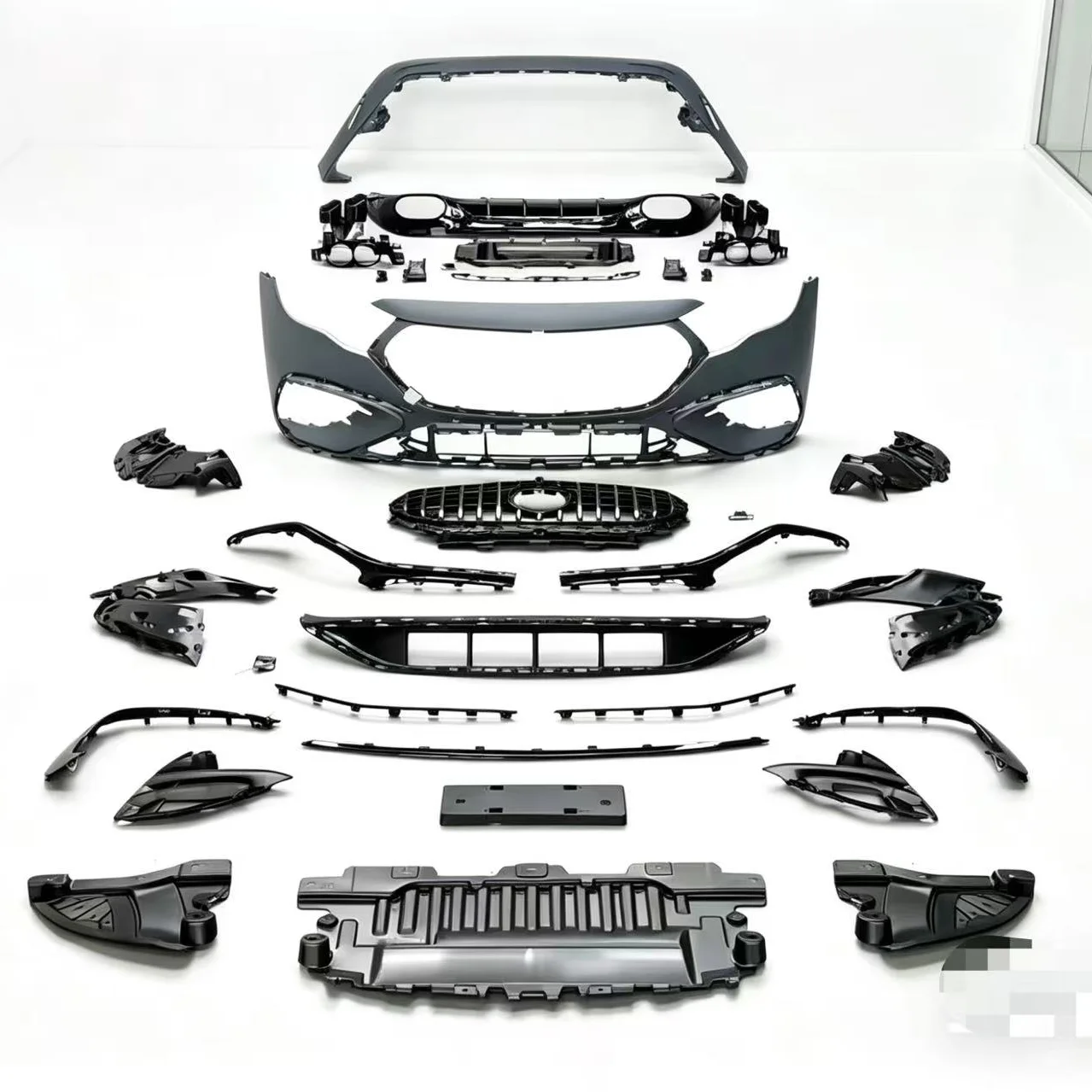 E53 Style Bumper for 2024-2025 E-class W214 Upgrade E53 Body Kit Front Bumper Grille Rear Bumper Diffuser