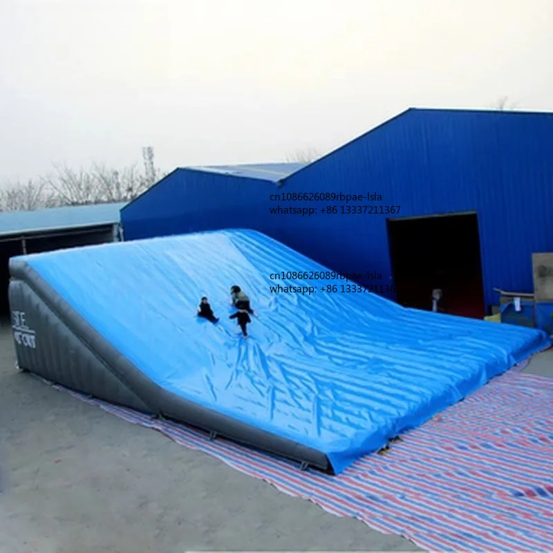 Custom Premium Safe Inflatable Stunt Landing Mat Inflatable Snowboard Stunt Bag For FMX MTB BMX Extreme Sports Training