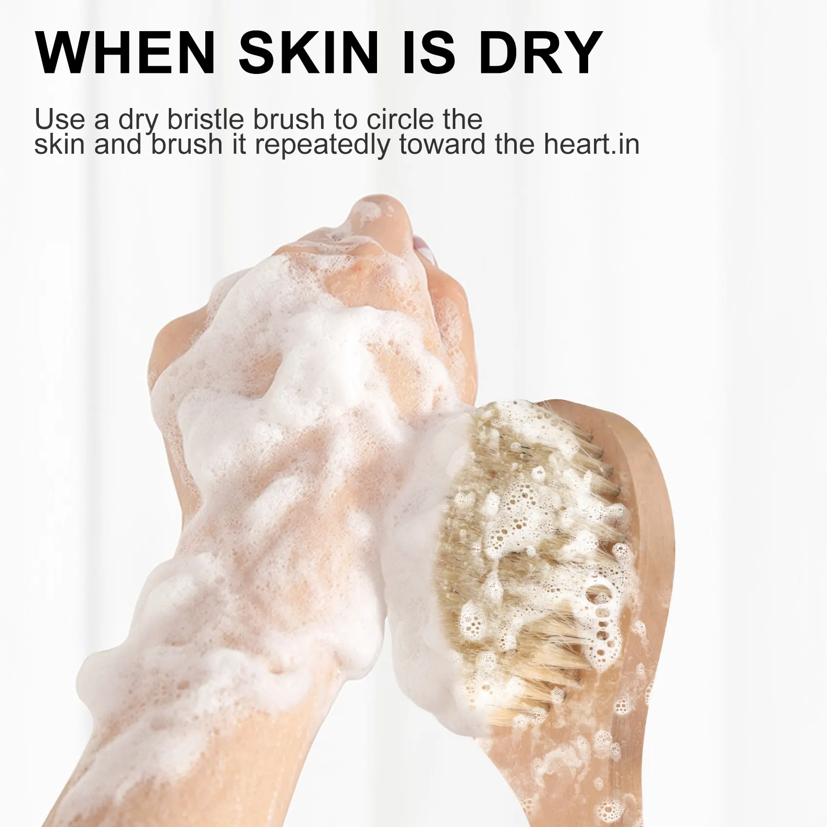 ABSQ-Детокс-кисть для тела с длинной ручкой и деревянной ручкой Щетка для кожи