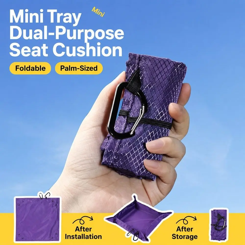 New Foldable Storage Tray Waterproof Carry Clip Seat Pad Double Layer Fabric Picnic Mat Outdoor Sitting Pad