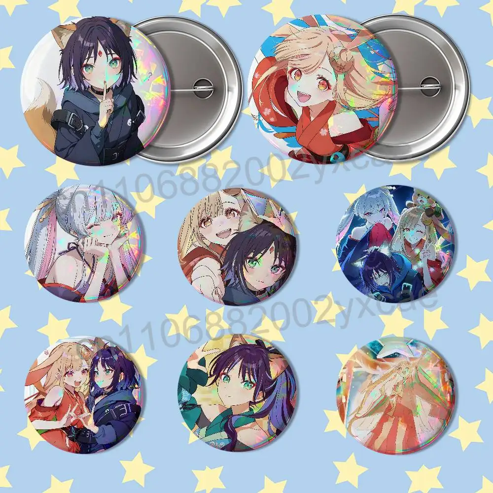 Girl Power Style Kaguya Cosmic Princess Badge on Backpack Clothes decoration Tinplate Round Brooch Funny Custom Gifts for Friend