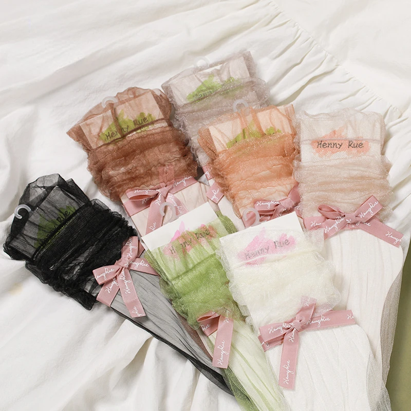 Lace Mesh Short Spring/Summer Socks Women Solid Color Breathable Ultra Thin Socks