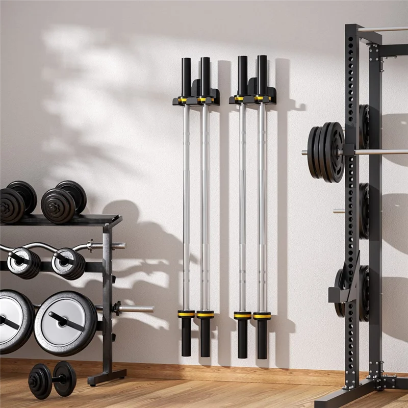 A47F-Barbell Hanger,โรงรถ GYM Bar Wall Rack,แนวตั้ง Barbell Mount Rack,ผงสีดําเคลือบ,อุปกรณ์ออกกําลังกายที่บ้าน