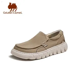 GOLDEN CAMEL Men's Shoes Breathable 2025 Summer Comfortable Slip-on Loafers Lazy Canvas Shoes Dad Trendy Casual Shoes for Men