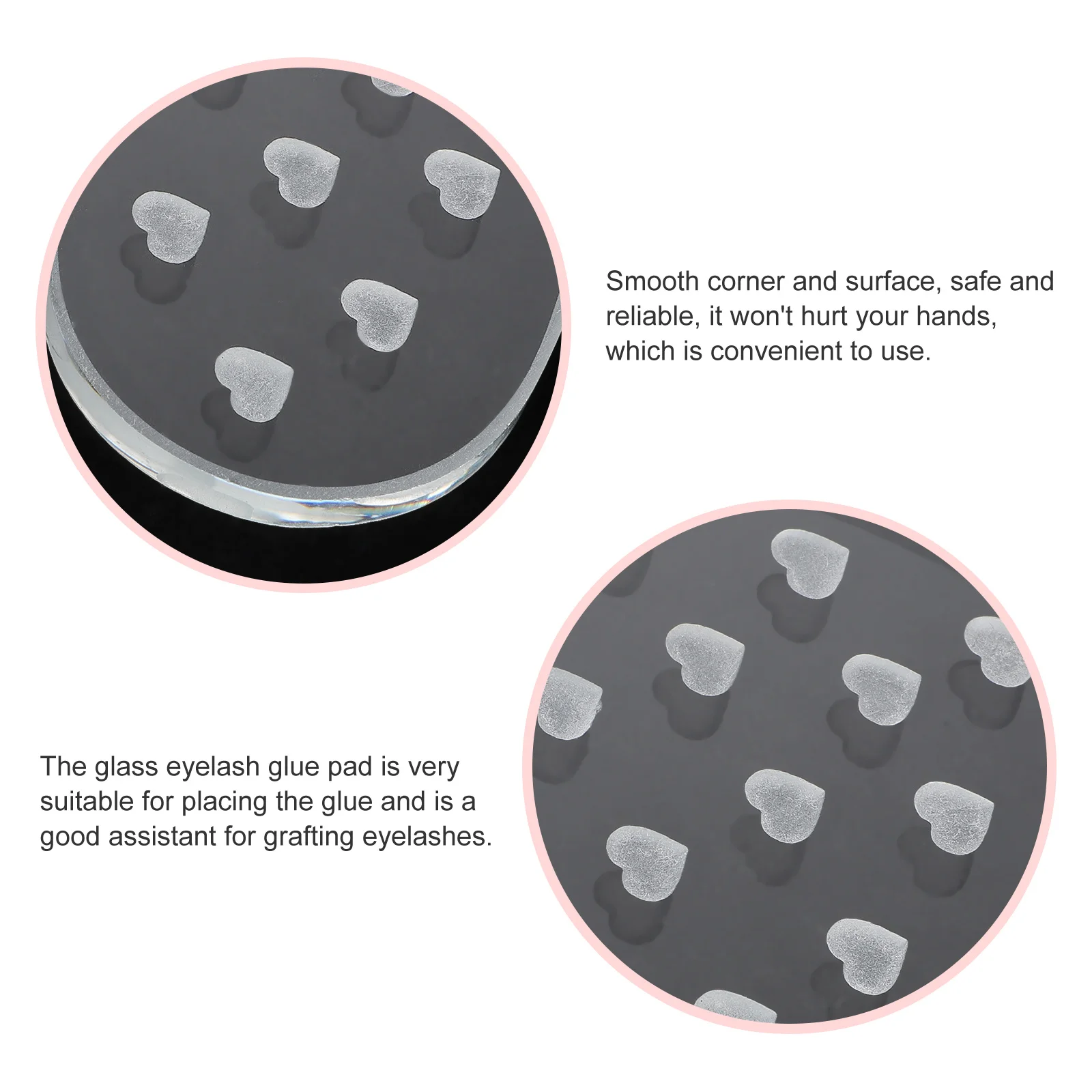 

Premium Glass Eyelash Grafting Pad Heart Shape Scratch Resistant Easy Clean Lightweight Salon Supply Extension Tool Gasket