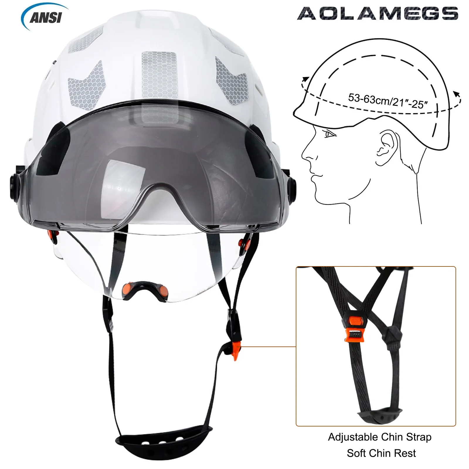 Safety Helmet With Bluetooth Earmuffs Double Visors Reflective Sticker for Engineer ABS Construction Hard Hat Head Protection