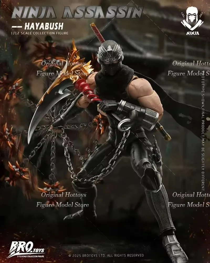 BROTOYS LR010 1/12 스케일 남성 군인 블랙 닌자 암살자 하야부시 풀 세트 6인치 액션 피규어 모델 선물 컬렉션