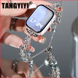 Crystal Strap For Apple Watch Band S11/10/9/8/7/SE/6/5/Ultra 3 2 iWatch 49/46/45/44/42/41/40/38mm Luxury Exotic Tassel Bracelet