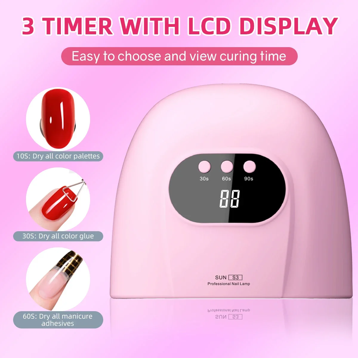 88W UV LED Nail Lamp 24 LEDs Nail Dryer for Nails Gel with 3 Timer Settings Professional UV Cabin Manicure Lamp Nail Art Tools