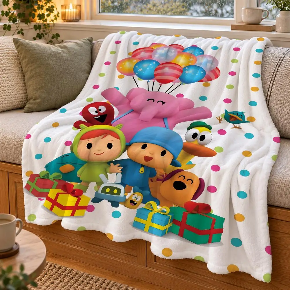 Pocoyo Throw Double Sided Flannel Throw Blanket Soft Warm Washable Home Decor