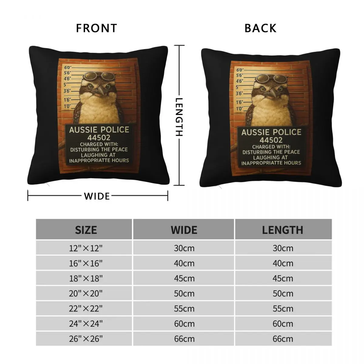 Kookaburra Mugshot Wildlife Square Pillowcase Polyester Linen Velvet Printed Zip Decor Pillow Case Home Cushion Cover