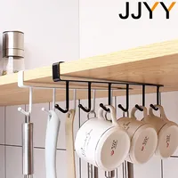 Kitchen Ceiling Storage Hooks with 6 Hooks Kitchen Cabinet Organizer Hanger Home Hanging Tool Rack Efficient Space Saver