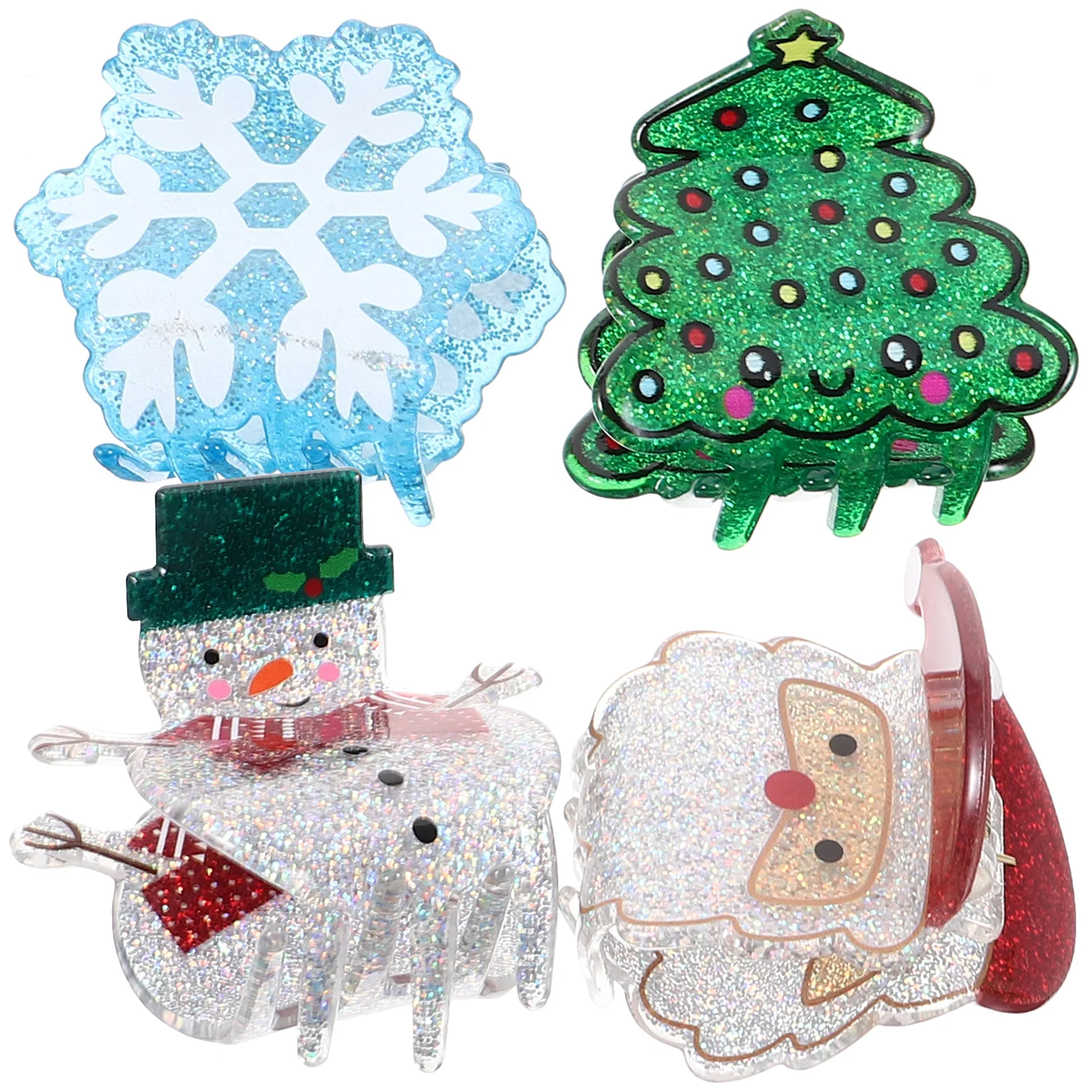 Christmas Hair Clips for Woman Women Thin Claw Accessories Decorative Mini Tree