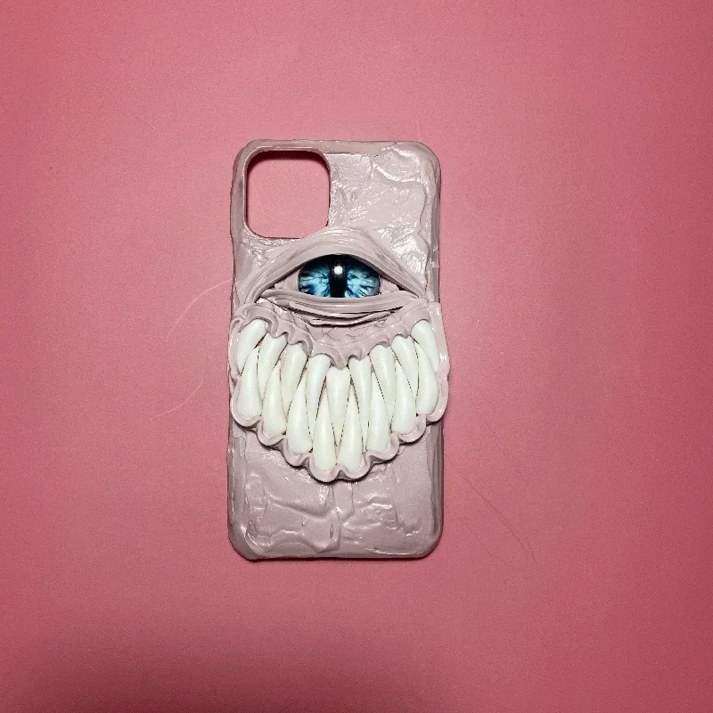 4003 Original Handmade Customized Phone Case 3D Teeth Cthulhu Eyes Horror Gothic Punk Dark Cthulhu Halloween Gift Phone Case