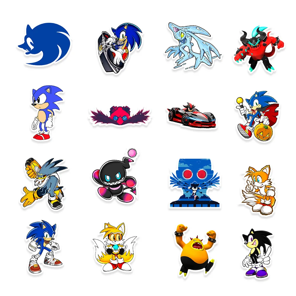 50sheet Anime Sonic Advance Stickers Graffiti Skateboard Laptop Guitar Phone Car Helmet Cool Anime Sticker Toy Christmas gift