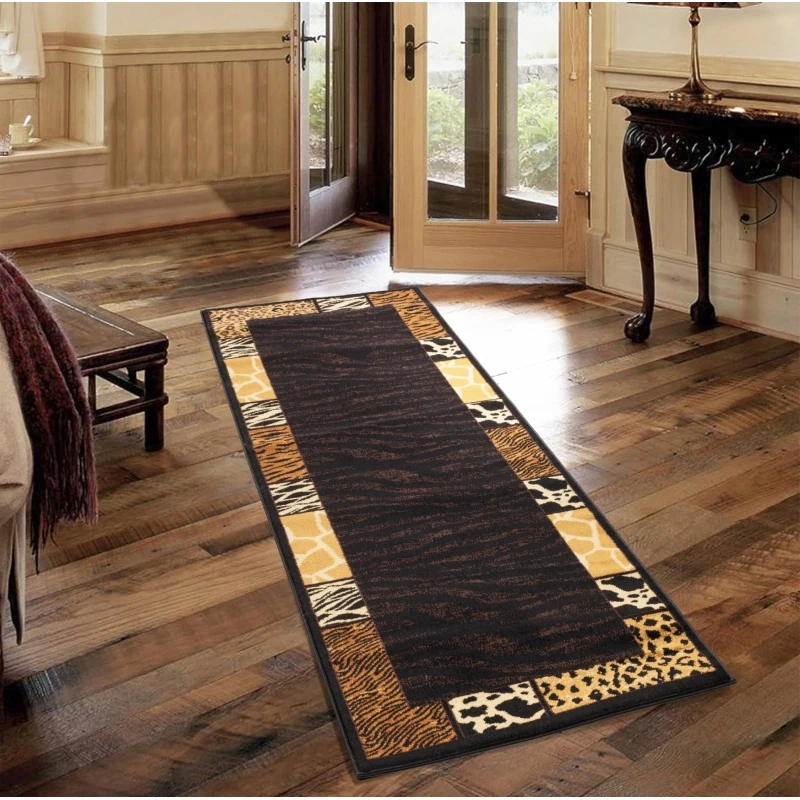 

Tribes GC_YLS4013 Black 2 ft. 7 in. x 7 ft. 3 in. Animal Print Area Rug