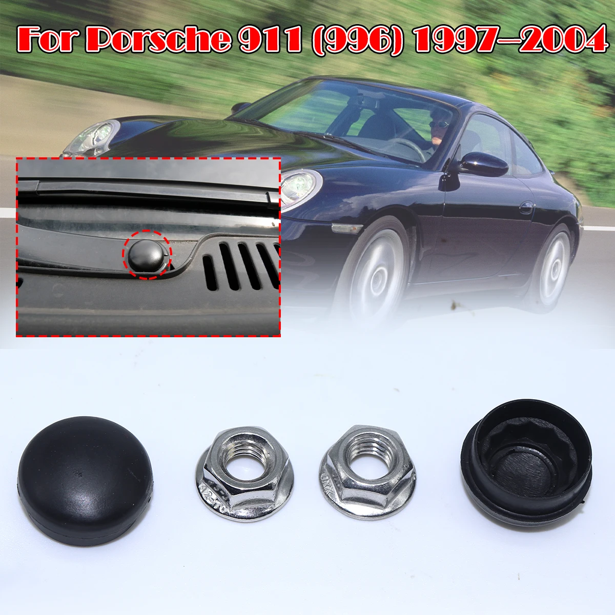 Car Front Windshield Wiper Arm Nut Screw Cap Bolt Rocker Cover For Porsche 911 996 Carrera 1997 1998 1999 2000 2001 2002-2004