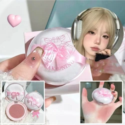 Wish Bow Cute Blusher Lasting Not Easy to Fly Powder Pink Blush Face Brighten Shading Rouge Rubor Korean Dupes Makeup Cosmetics