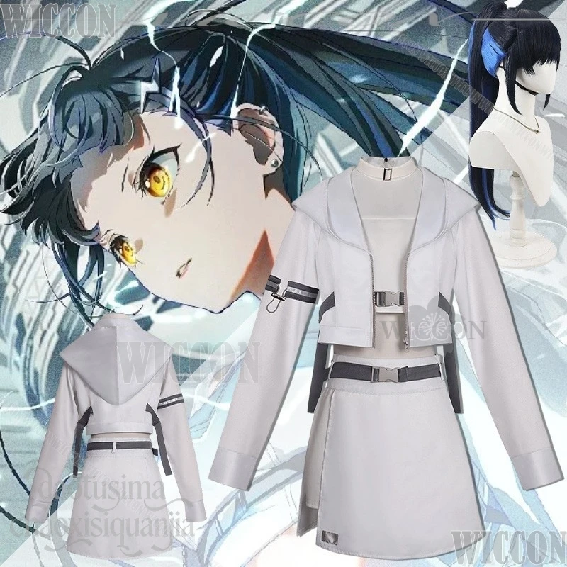 

Костюм для косплея Шириси Ань из аниме-игры Project Sekai: Accelerate! — белая униформа, короткое пальто, мини-платье в стиле Y2K Punk, парик, для карнавала и Нового года