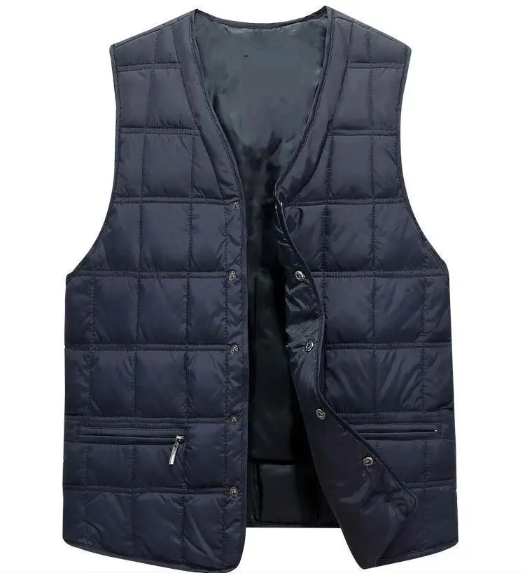 

Mens Hot Sale V-Neck Sleeveless Vests Male Hot Sale Thicken Winer Single Breasted Warm Down Outerwear Cotton Coats Waistcoat