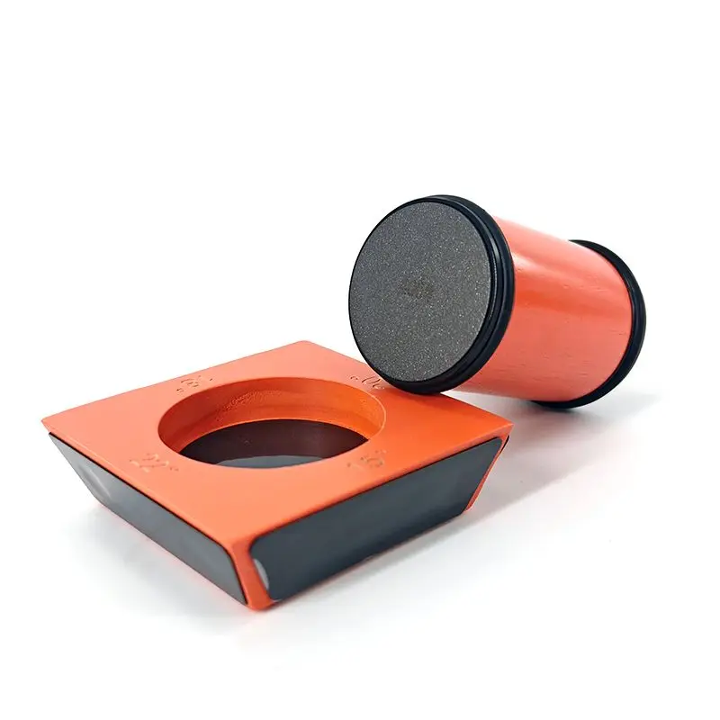 2026 New Black Gray Grinding Disc Diamond Grinder,15/18/20/22° 4-Angle Rolling Sharpener Magnetic Wood Base