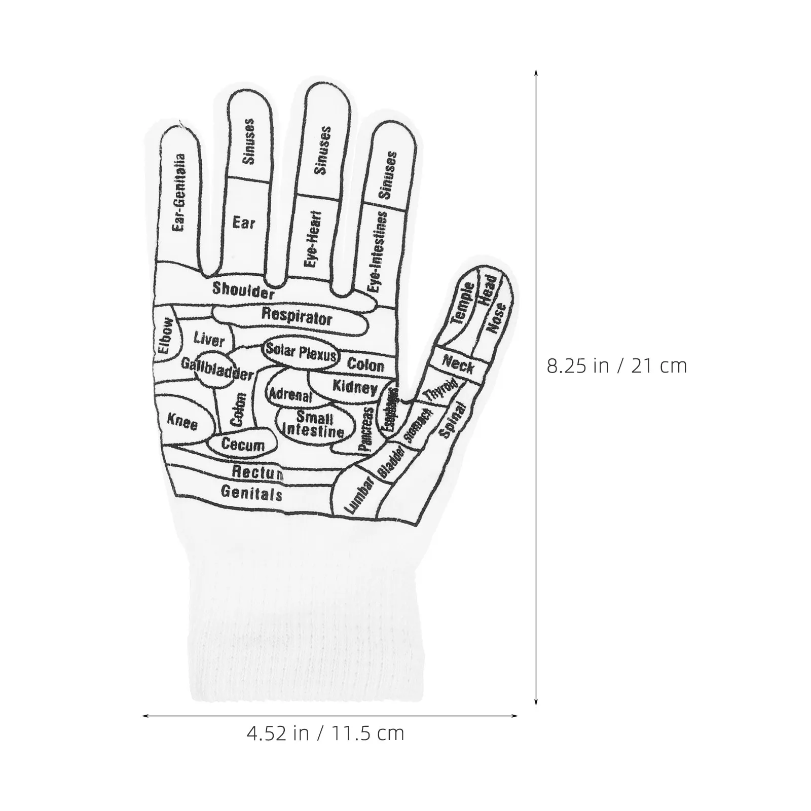 1Pair Reusable Cotton Massage Gloves Acupressure Printed Pattern Comfortable Smooth Elastic Fit for Hands Feet Body Massage