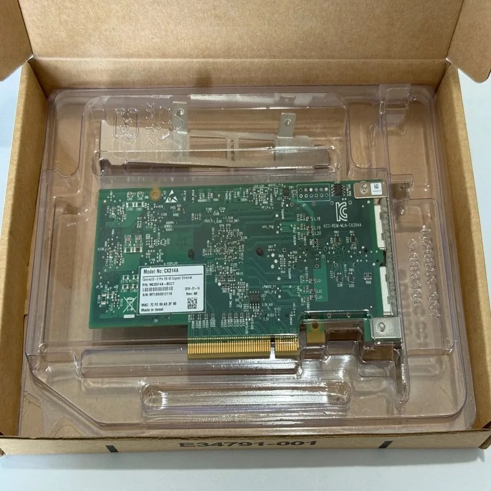 MCX314A-BCCT 40G Dual Port QSFP+ PCIe 3.0 x8 NIC, ConnectX-3 Pro Low Profile Adapter