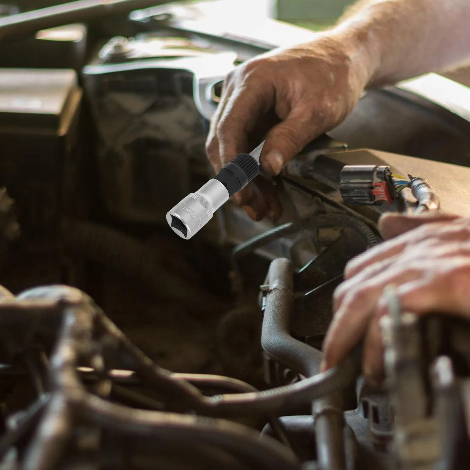 

Professional Alternator Pulley Remover Installer 33 Teeth Spline Socket for Decoupler Pulley Disassembly Engine Service