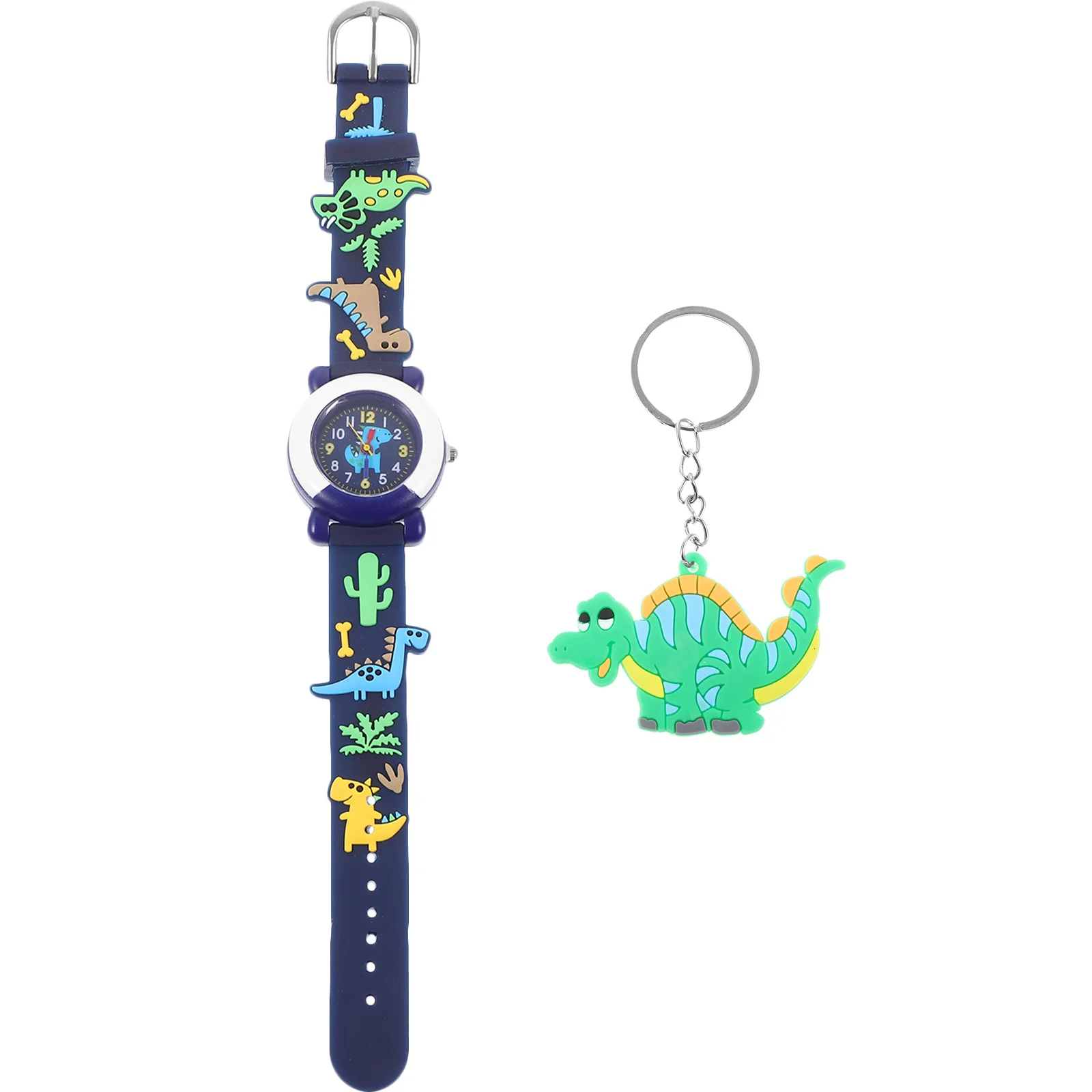 مجموعة واحدة من أدوات الساعات الكرتونية اللطيفة لتصميم الديناصور الصغير، ساعة كوارتز محمولة خفيفة الوزن لإدارة الوقت