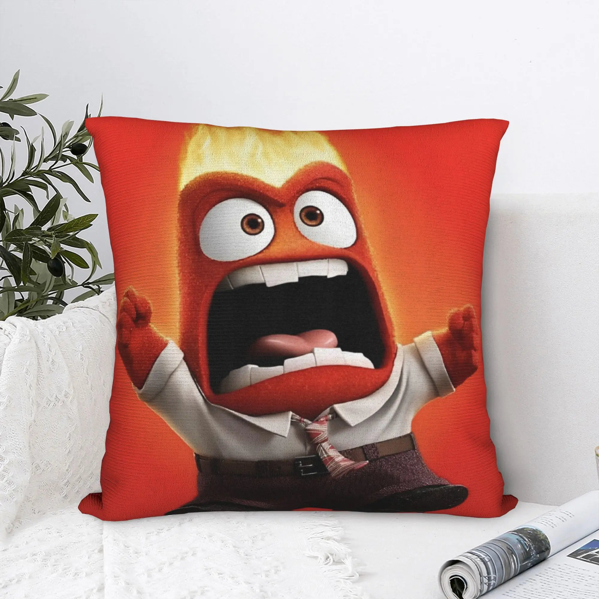 Insides Outs Anger Square Pillow Case Cartoon Cushion Covers Fashion Zippered Decorative Pillowcase for Car 18