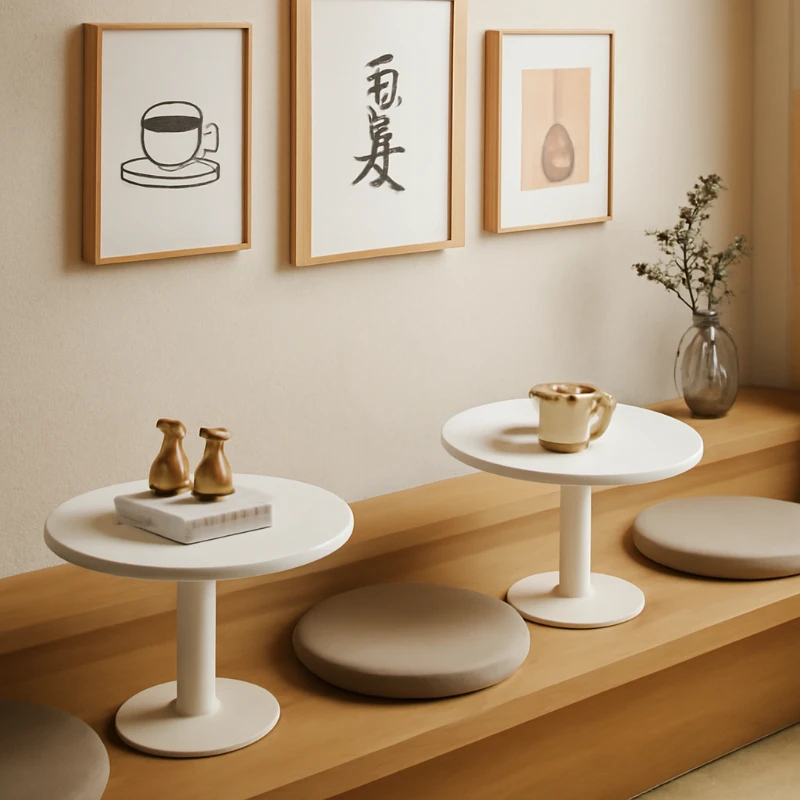 

Stainless Steel Wall Mounted Round Table Modern Milk Tea Shop Cafe Restaurant Card Seat HEYTEA Cake Shop Leisure Desk