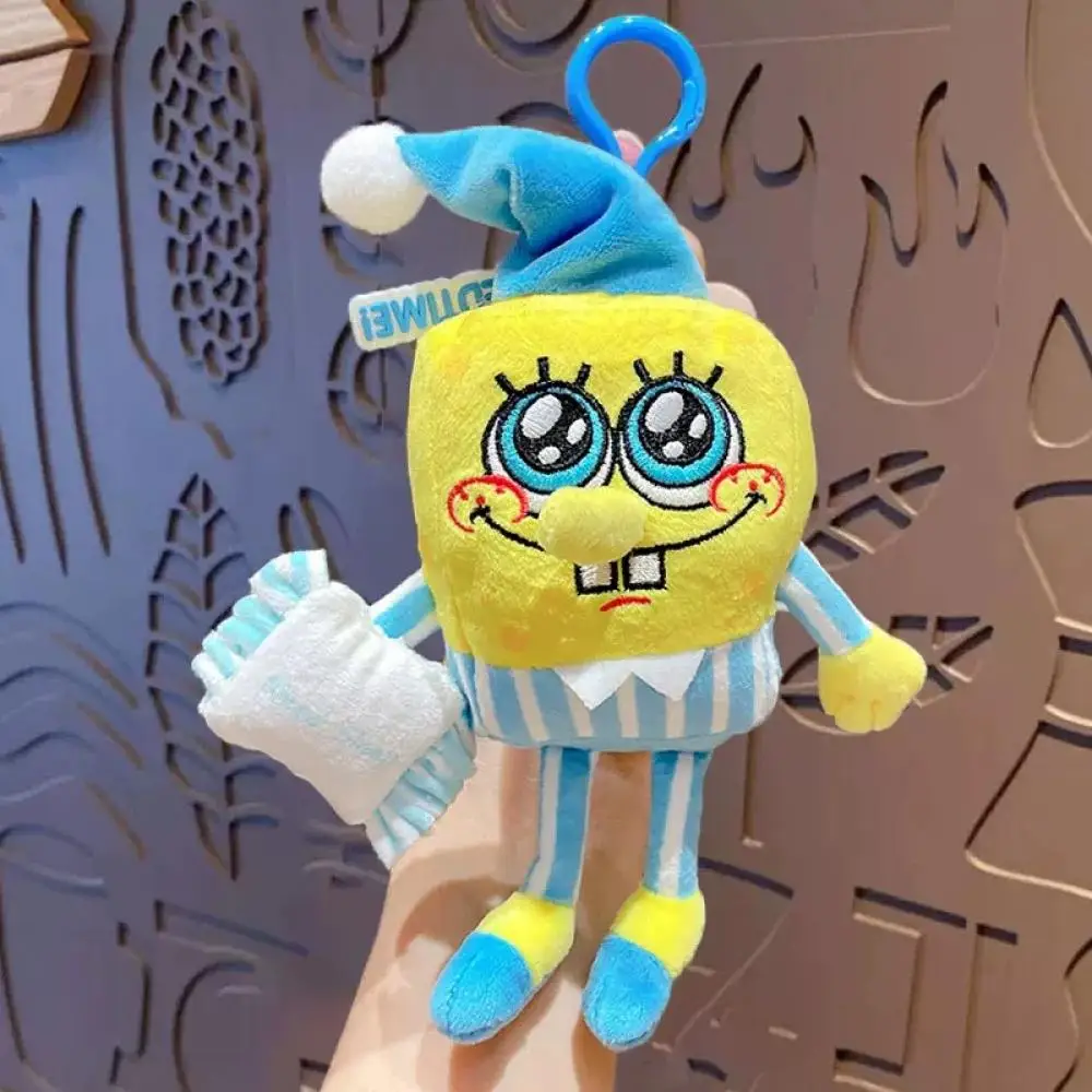 

Cartoon SpongeBob SquarePants Pajama Party Plush toys Key Chain children Sleep comfort Doll toys Backpack pendant Holiday gifts
