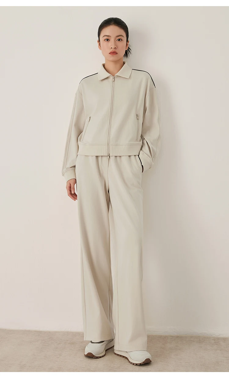 KW7523321 Women's Wide Leg Cotton Blend Pants Drawstring Elastic Waist Trousers with Side Pockets