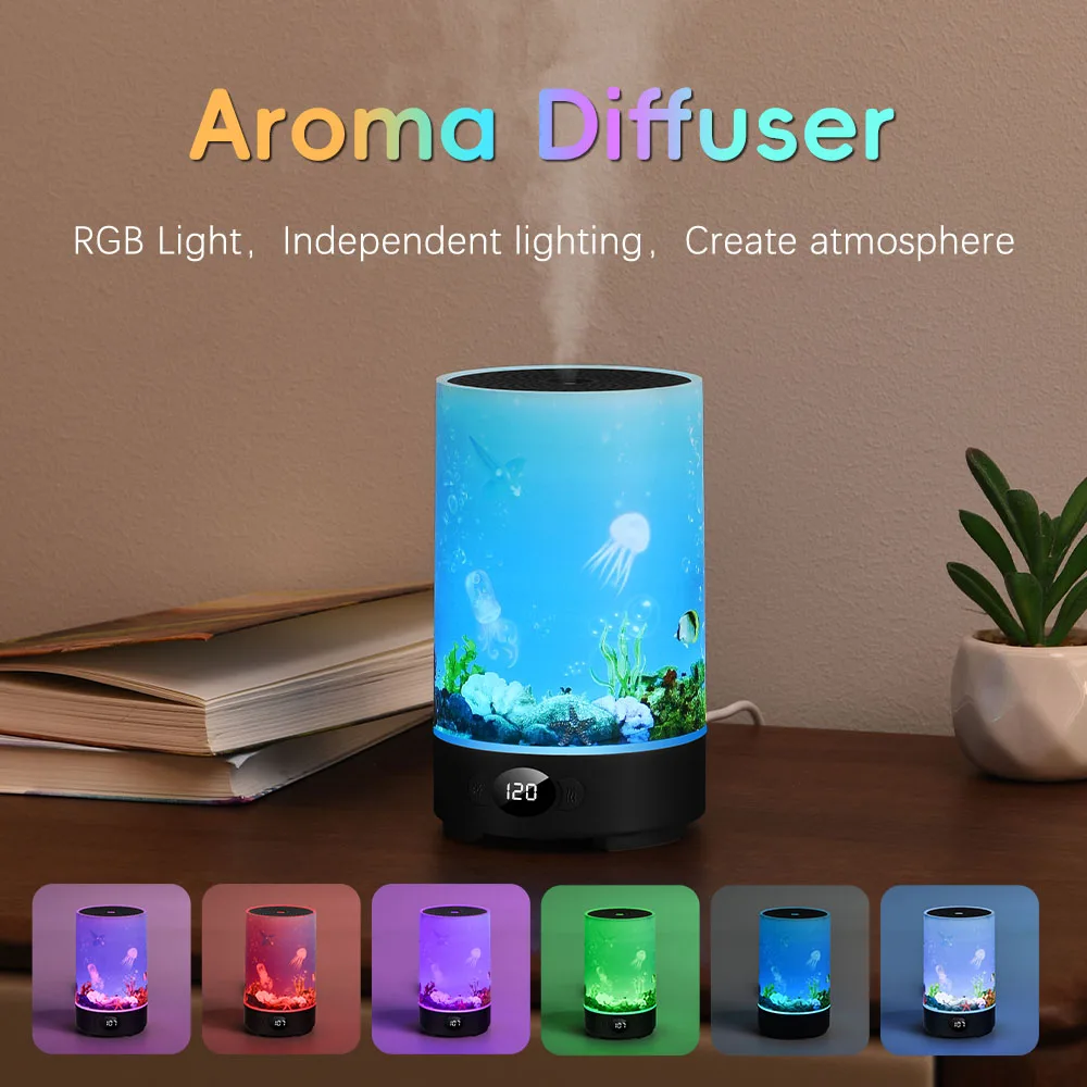 

RGB Aroma Diffuser, Compact Air Humidifier, Quiet Operation, USB-Powered Essential Oil Diffuser for Bedroom, Office, Yoga