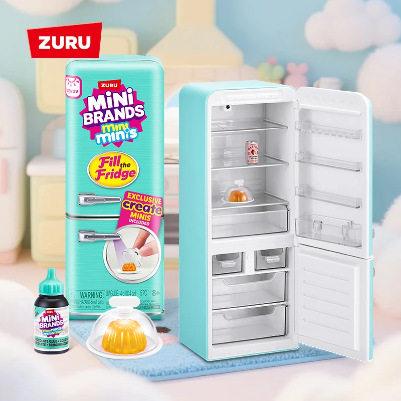 Zuru Mini nevera caja ciega Mini marcas cajas misteriosas modelo de moda para juegos de rol hogar refrigerador en miniatura juego coleccionable juguete