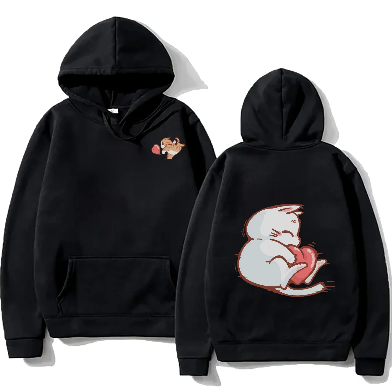 

Kitten's Heart Fun Cartoon Printed Hoodie Fashion Women's Hoodie Comfortable Hoodie Sportswear