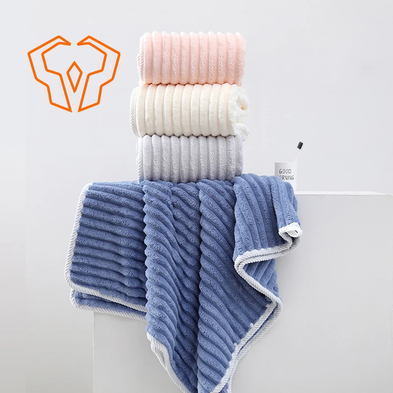 Towel Bath Towel Coral Fleece Velvet Large Size Soft Absorb Water Bathroom Wipe Your Hands Thickened Silky To The Touch