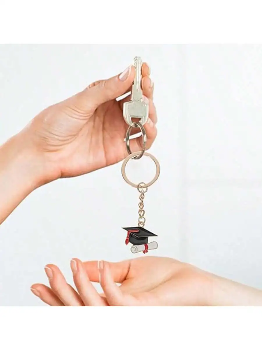 20 هدية تخرج: سلاسل مفاتيح "تخرج سعيد" على شكل قبعة التخرج. مادة معدنية، مناسبة للتخرج/العودة المدرسية ز #2