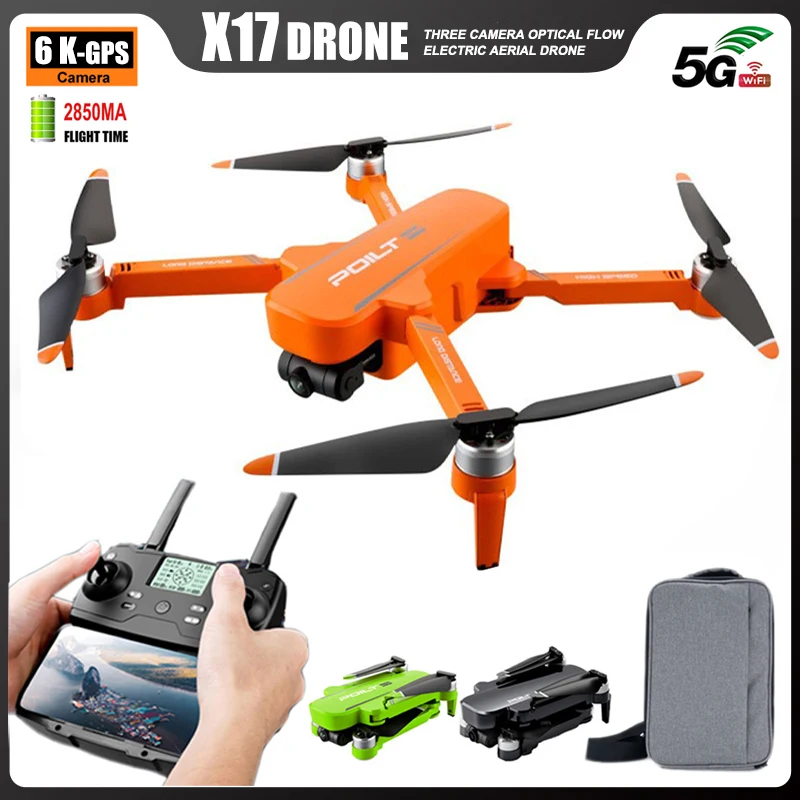 New X17 RC Drone 6K Professinal With Three Camera Wide Angle Optical Flow Localization Four-way Obstacle Avoidance Quadcopter