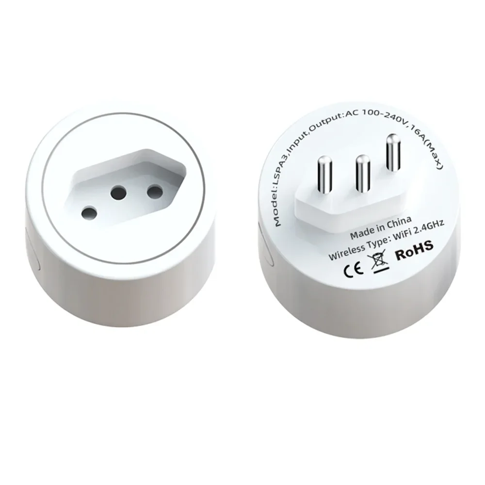 Shawader WIFi Tuya Smart Plug Brasile Presa di corrente 16A Presa Protezione contro le sovratensioni Monitor energetico Timer Voce remota Alexa