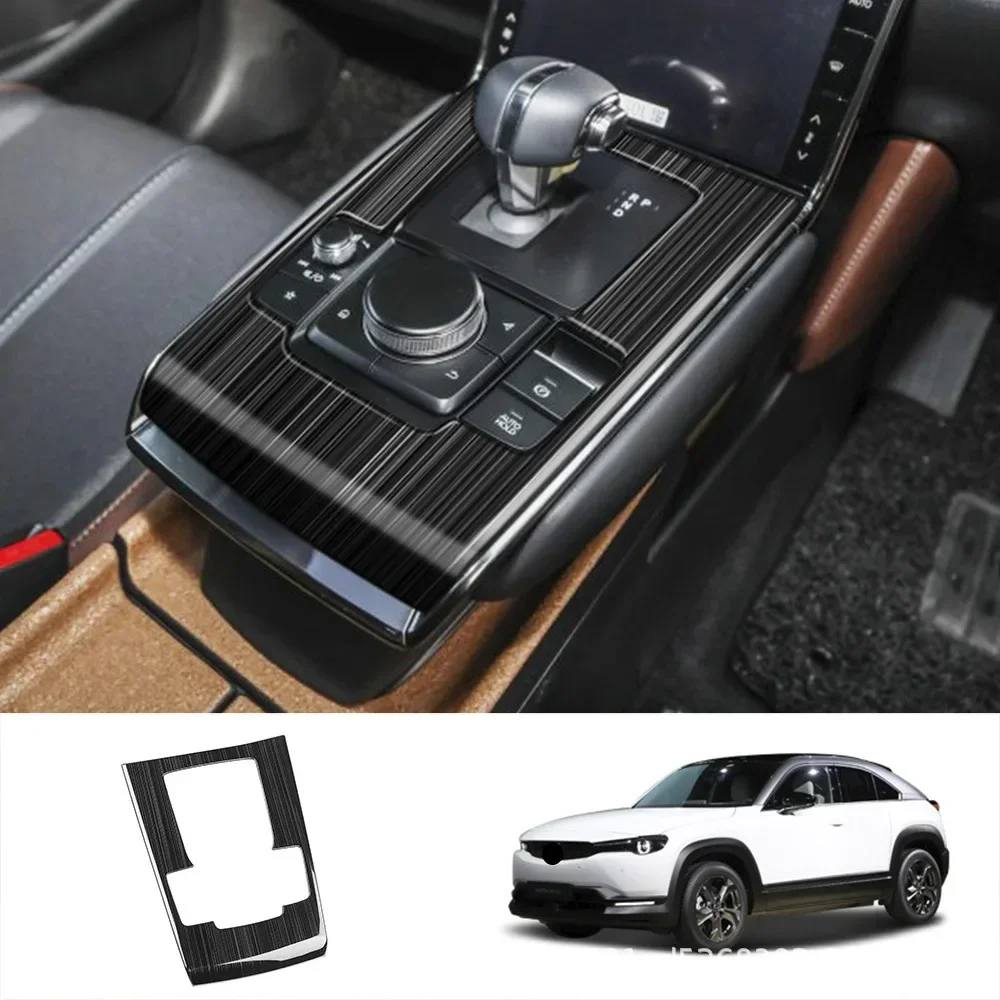 

RHD LHD для Mazda MX30 MX-30 2022 2023, черная щетка, центральная консоль автомобиля, панель переключения передач, накладка, наклейка, аксессуары для интерьера