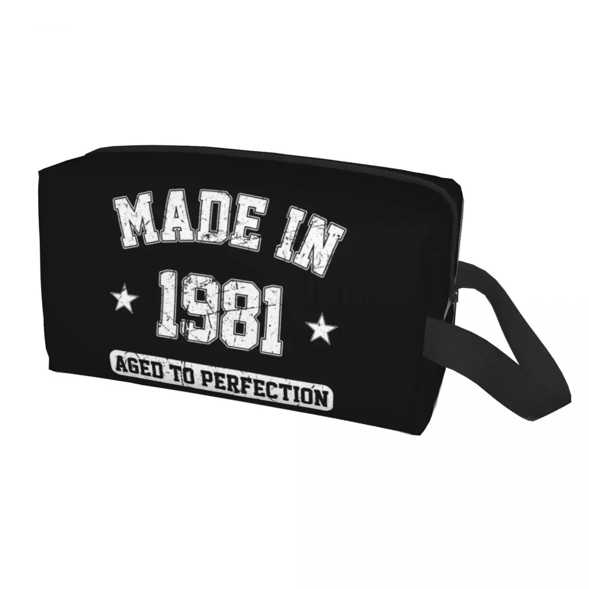 

Fashion Made In 1981 Aged To Perfection Travel Toiletry Bag Women 40th Birthday Gift Cosmetic Makeup Bag Beauty Storage Dopp Kit