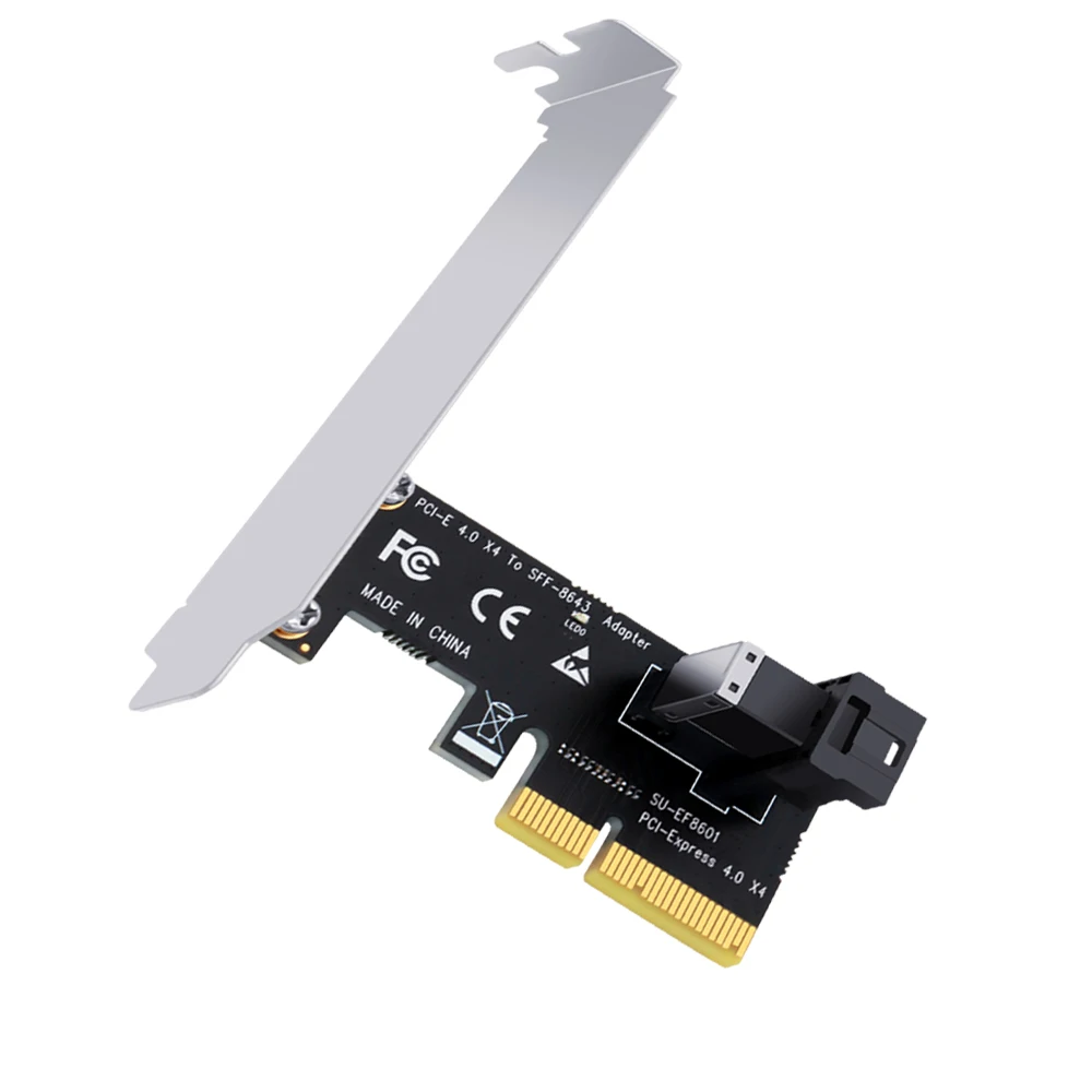 PCI Express X4 à SFF-8643 Adaptateur Riser Carte 64 Gbit/S PCIE X4 à SFF-8643 Carte D'extension Soutien U2 PCIe NVMe SSD pour Chia Minière